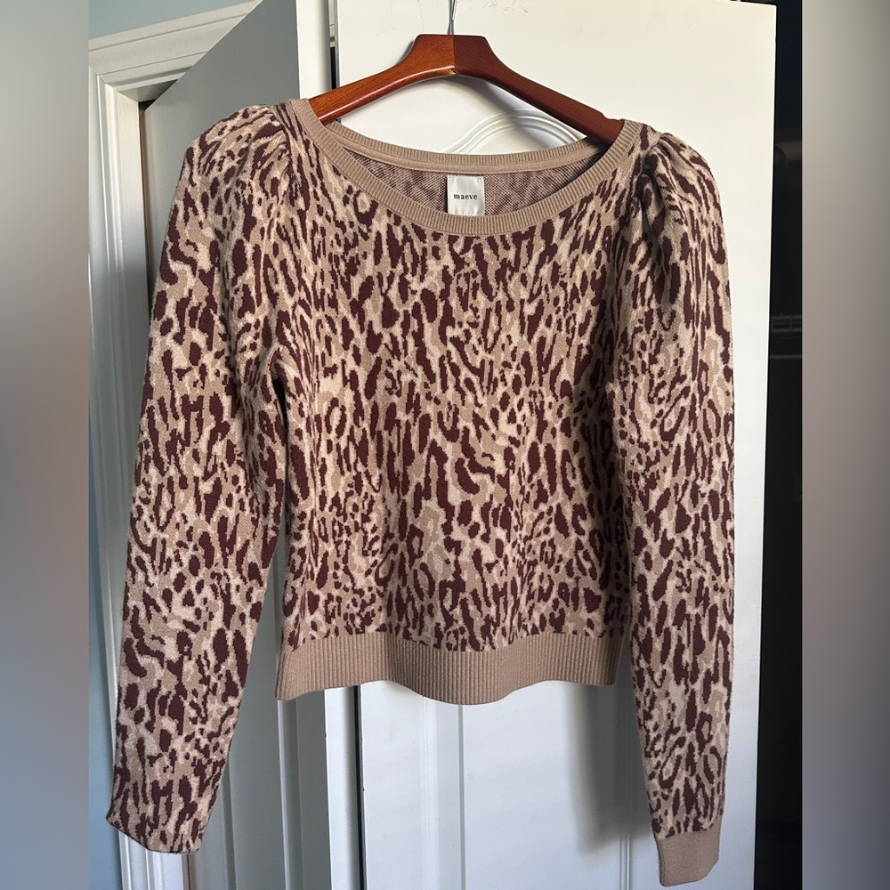 Maeve Animal Print Sweater Size M